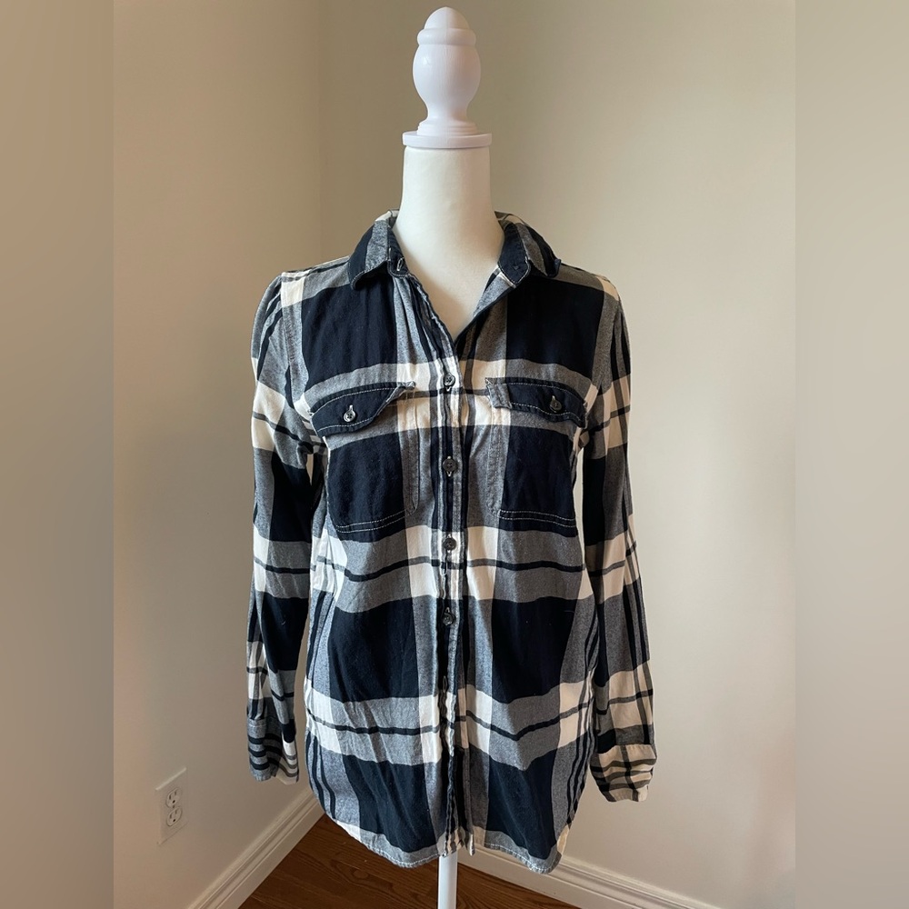 J Crew Blue Plaid Flannel Shirt
